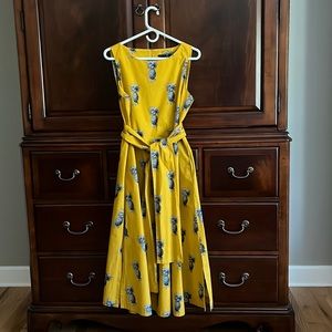 Favorite pineapple dress!  Yellow/gold with navy pineapple design.